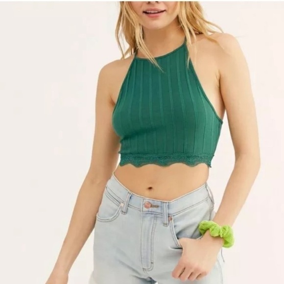 Free People • All Your Love Crop | Green | New with tags - Picture 1 of 8